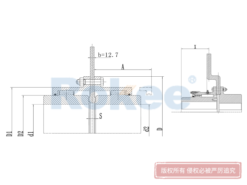 帶制動盤鼓形齒聯軸器,制動盤型鼓形齒式聯軸器