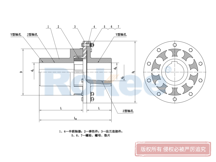 LMD聯軸器,MLZ聯軸器,LMD梅花聯軸器,MLZ梅花聯軸器,單法蘭型梅花形彈性聯軸器